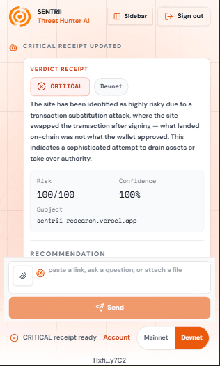 Sentrii — Threat Hunter AI